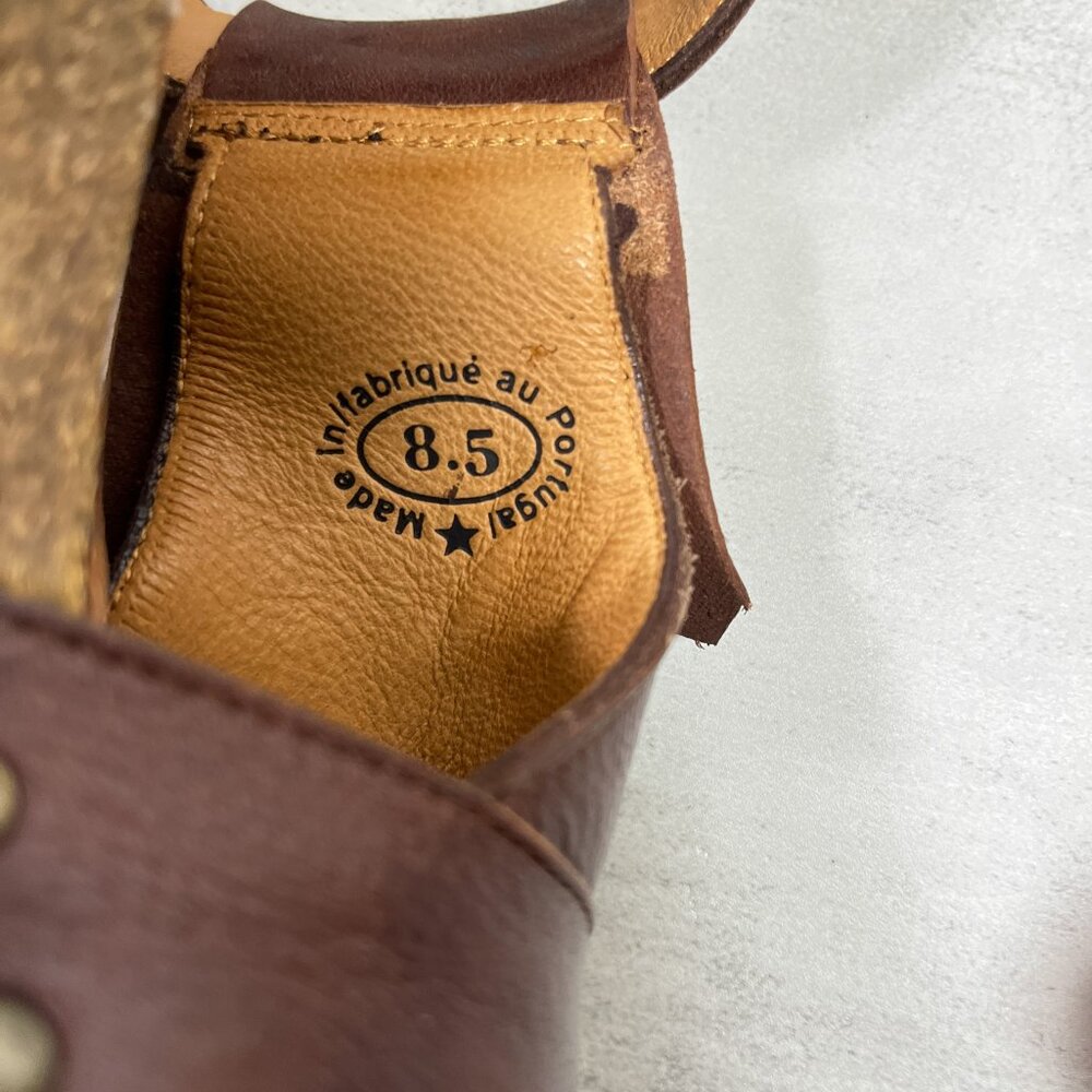 John Fluevog Rules Goodall Leather Fringe Heeled Sandals - Women's Size 8.5 - Picture 9 of 9